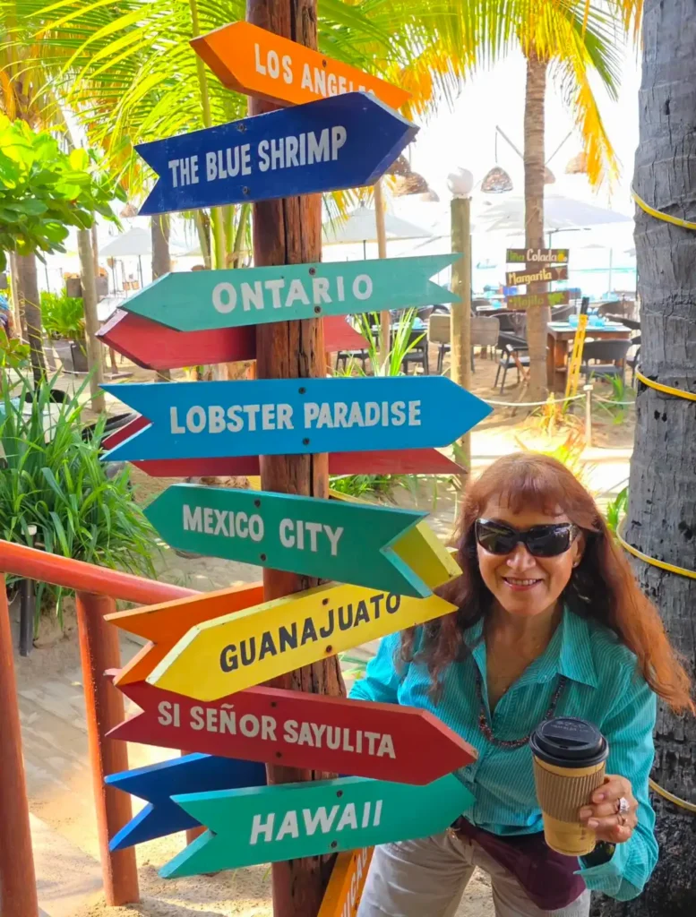 Colorful colonial street with church tower
